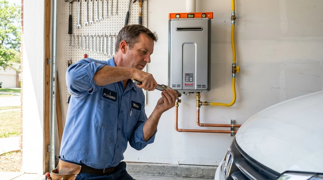 Tankless water heater installation by a Johns Plumbing LLC plumber in Santa Rosa